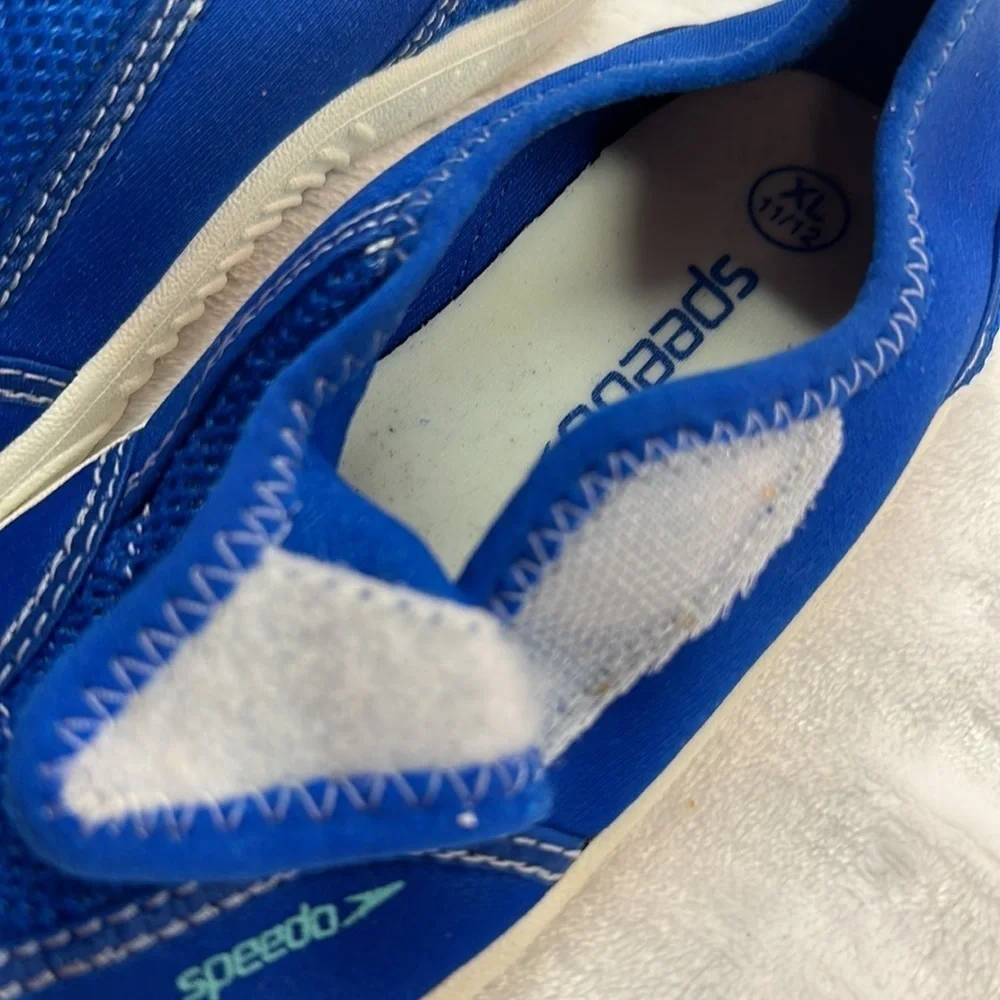 Speedo Water Shoes Boys Blue Hook & Loop Mesh Scuba Fishing Size 11/12 XL